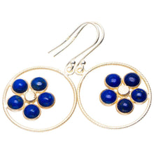 StarGems  Natural Lapis Lazuli Handmade Unique 925 Sterling Silver Earrings 1.75" A2642