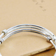 StarGems  Adjustable Twisted Antique Finish Handmade 999 Sterling Silver Bangle Bracelet For Women Cb0140