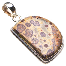 StarGems  Natural Leopard Skin Jasper Handmade 925 Sterling Silver Pendant 1.75" D1952