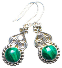 StarGems  Natural Malachite Handmade Unique 925 Sterling Silver Earrings 1.5" X4447