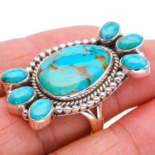 StarGems® Natural Turquoise Handmade 925 Sterling Silver Ring 7.75 F0426