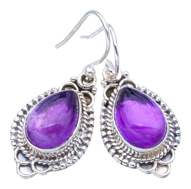 StarGems  Natural Amethyst Handmade 925 Sterling Silver Earrings 1.25