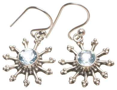 StarGems  Natural Blue Topaz Handmade Vintage 925 Sterling Silver Earrings 1