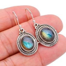 StarGems  Natural Labradorite Handmade 925 Sterling Silver Earrings 1.25" F5780