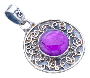 StarGems® Natural Amethyst Handmade 925 Sterling Silver Pendant 1.25" F3984