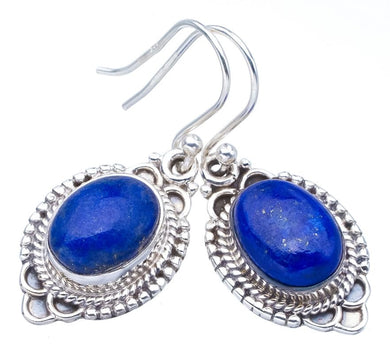 StarGems  Natural Lapis Lazuli Handmade 925 Sterling Silver Earrings 1.5