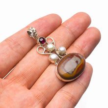 StarGems® Natural Imperial Jasper,River Pearl And Amethyst Handmade 925 Sterling Silver Pendant 2" D5897