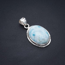 StarGems  Natural Larimar Handmade 925 Sterling Silver Pendant 1.5" F3323