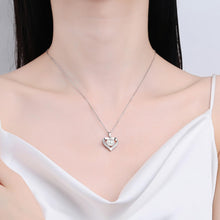 StarGems® 8mm River Pearl Hollow-Out Heart-Shape 0.096cttw Moissanite 925 Silver Platinum Plated Necklace 40+5cm NX089