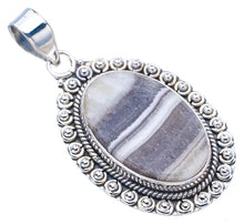 StarGems  Natural Zebra Calcite Handmade 925 Sterling Silver Pendant 1.75" F4558