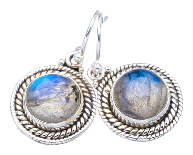 StarGems® Natural Labradorite Handmade 925 Sterling Silver Earrings 1.25