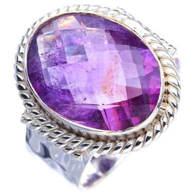 StarGems  Natural Amethyst Handmade 925 Sterling Silver Ring 6.25 E9241