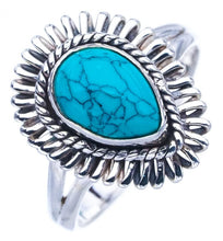 StarGems® Natural Turquoise Handmade 925 Sterling Silver Ring 7.75 F0400