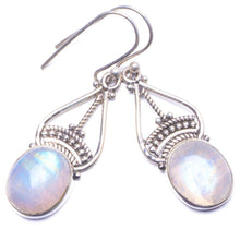 StarGems® Natural Rainbow Moonstone Handmade Unique 925 Sterling Silver Earrings 1.5" Y1403