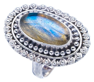 StarGems  Natural Labradorite Handmade 925 Sterling Silver Ring 7 F2678