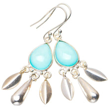 StarGems  Natural Chalcedony Handmade Unique 925 Sterling Silver Earrings 2.25" A2674