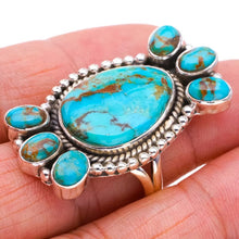 StarGems® Natural Turquoise Handmade 925 Sterling Silver Ring 8.5 F0471