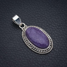 StarGems  Natural Purple Lepidolite Handmade 925 Sterling Silver Pendant 1.5" F4251