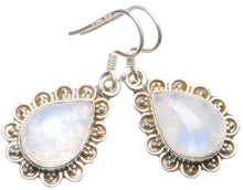 StarGems  Natural Rainbow Moonstone Handmade Unique 925 Sterling Silver Earrings 1.5" X4555