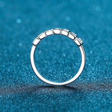 StarGems 0.56ct Moissanite 925 Silver Platinum Plated Princess Cut Band Ring B4462