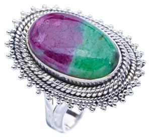 StarGems® Natural Ruby Zoisite Handmade 925 Sterling Silver Ring 8.75 F1310