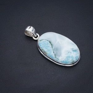 StarGems  Natural Larimar Handmade 925 Sterling Silver Pendant 1.75" F3340