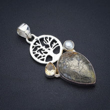 StarGems® Natural Apache Parmyorite River Pearl,Citrine Tree Handmade 925 Sterling Silver Pendant 2" F3610