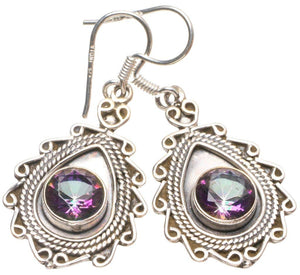 StarGems  Natural Mystical Topaz Handmade Mexican 925 Sterling Silver Earrings 1 1/2" T4871