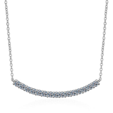 StarGems® Full-Inlay 0.9ct Moissanite 925 Silver Platinum Plated Necklace 40+5cm NX128