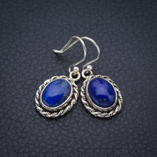 StarGems® Natural Lapis Lazuli Handmade 925 Sterling Silver Earrings 1.25" F5650