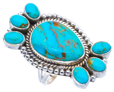 StarGems  Natural Turquoise Handmade 925 Sterling Silver Ring 8.75 F0480