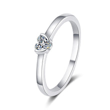 StarGems  Heart Cut 0.3ct Moissanite 925 Silver Platinum Plated Ring RX067