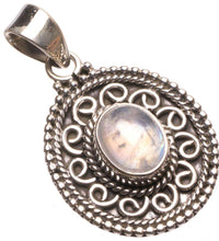 StarGems® Natural Rainbow Moonstone Handmade Vintage 925 Sterling Silver Pendant 1 1/2" T2455