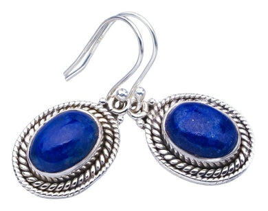 StarGems® Natural Lapis Lazuli Handmade 925 Sterling Silver Earrings 1.25