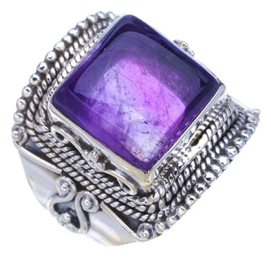 StarGems  Natural Amethyst Handmade 925 Sterling Silver Ring 8 F2887