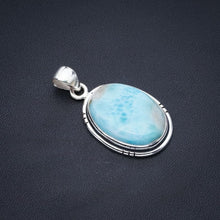 StarGems  Natural Larimar Handmade 925 Sterling Silver Pendant 1.5" F3335