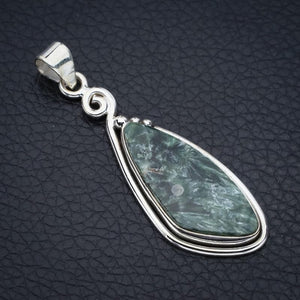 StarGems  Natural Seraphinite Handmade 925 Sterling Silver Pendant 2" F4301