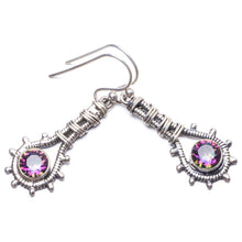 StarGems  Natural Mystical Topaz Handmade Unique 925 Sterling Silver Earrings 1.5" Y3588