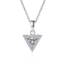 StarGems® Triangle 0.5ct Moissanite 925 Silver Platinum Plated Necklace 40+5cm NX033