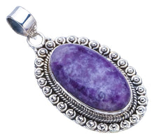 StarGems  Natural Purple Lepidolite Handmade 925 Sterling Silver Pendant 1.75" F4041