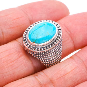 StarGems  Natural Turquoise Handmade 925 Sterling Silver Ring 8.75 F0406