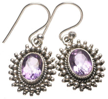 StarGems® Natural Amethyst Handmade Unique 925 Sterling Silver Earrings 1" T3183