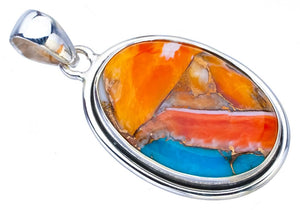 StarGems  Natural Copper Chalcedony Handmade 925 Sterling Silver Pendant 1.5" F3740