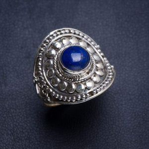 StarGems  Natural Lapis Lazuli Handmade Unique Boho 925 Sterling Silver Ring 8.75 Y5024