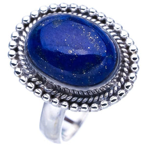 StarGems  Natural Lapis Lazuli Handmade 925 Sterling Silver Ring 8.5 F0034