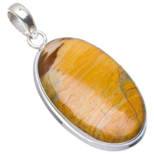 StarGems  Natural Penut Wood Stone Handmade Unique 925 Sterling Silver Pendant 2" A4559