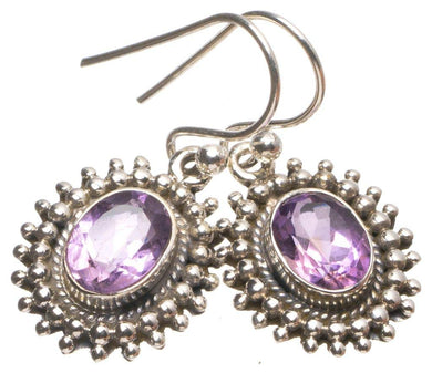 StarGems  Natural Amethyst Handmade Unique 925 Sterling Silver Earrings 1