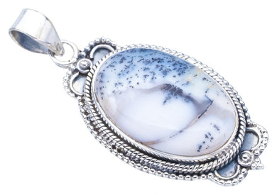 StarGems  Natural Dendritic Opal Handmade 925 Sterling Silver Pendant 1.75