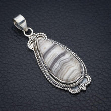 StarGems  Natural Zebra Calcite Handmade 925 Sterling Silver Pendant 2" F4569