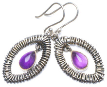 StarGems® Natural Amethyst Handmade Unique Eye Shape 925 Sterling Silver Earrings 1.75" X5097